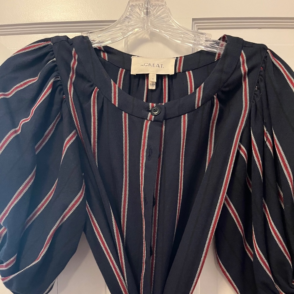 The Great striped jumpsuit with belt & pockets